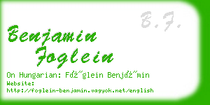 benjamin foglein business card